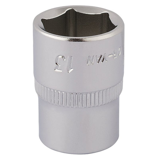 Elora 13mm Hexagon Socket 1/4"D Metric Standard Length Chrome Plated 11102