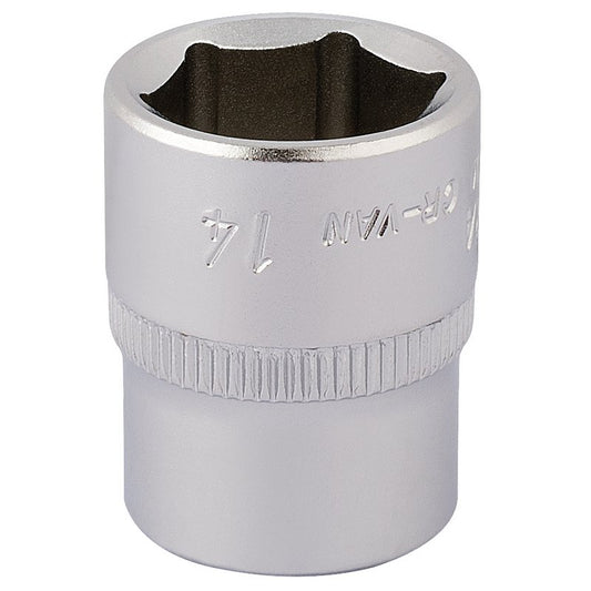 Elora 14mm Hexagon Socket 1/4"D Metric Standard Length Chrome Plated 11103