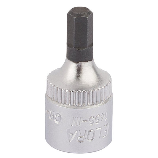 Elora 4mm Hexagon Screwdriver Socket 1/4"D hardened tempered chrome plated 11125