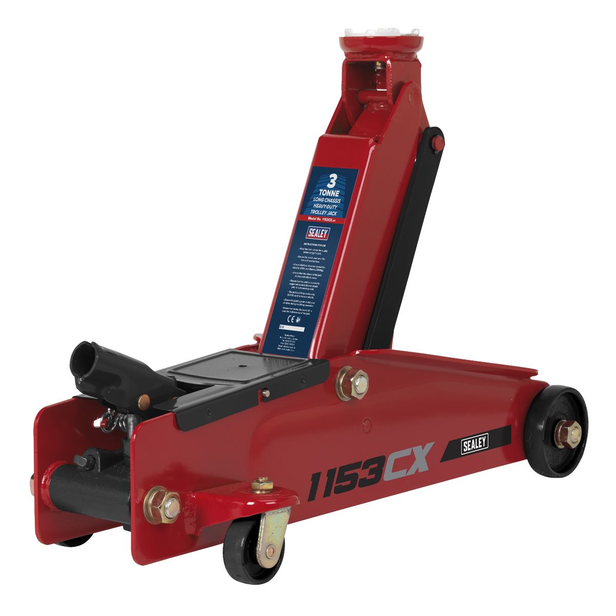 Sealey Trolley Jack 3 Tonne Long Reach Heavy-Duty 1153CX