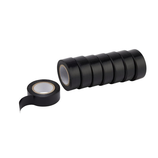 Draper PVC Insulation Tape 10m x 19mm Black Pack of 8 Flame Resistant 11910