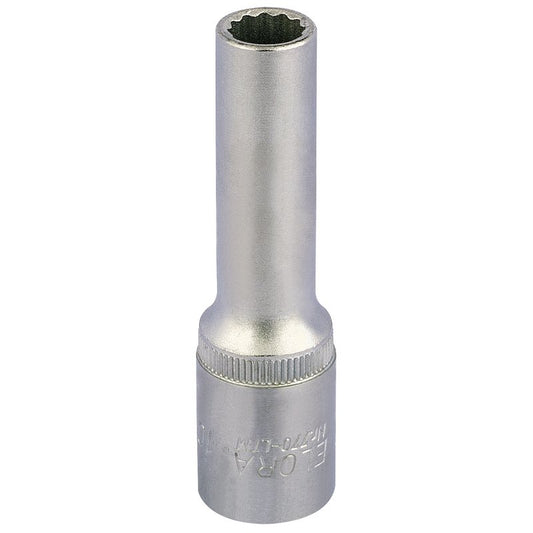 Elora 1/2"D 10mm Deep Bi Hexagon Socket Chrome Plated Knurled Ring 11930