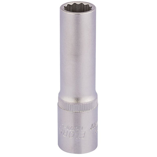 Elora 1/2"D 13mm Deep Bi Hexagon Socket Chrome Plated Knurled Ring 11933