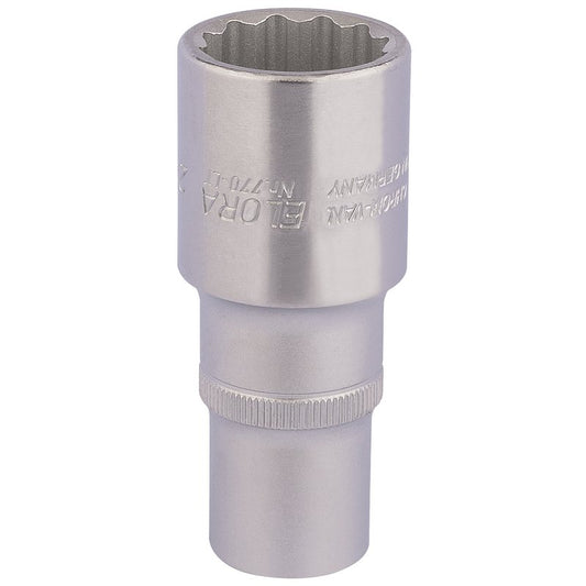 Elora 1/2"D 24mm Deep Bi Hexagon Socket Chrome Plated Knurled Ring 11937
