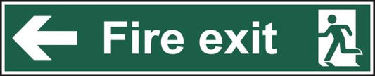 Fire exit (Man arrow left) - SAV (750 x 150mm) 12020