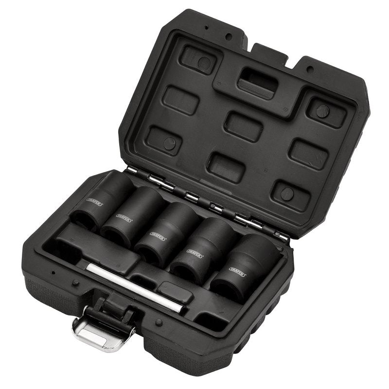 Draper Impact Wheel Nut Socket Set 1/2"D 6 Piece 17, 19, 21, 23, 27mm 12411