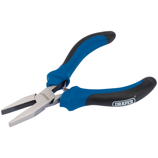 Draper Soft Grip Flat Nose Mini Pliers 115mm double leaf springs 12536