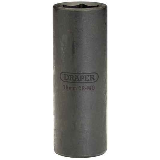 Draper 19mm Deep Impact Socket 1/2" Dr 6 Point Hex Chrome Vanadium Steel 12744