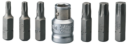 Draper 3/8" Square Drive Draper Torx STAR Bit and Bit Holder Set 7 Piece 12793