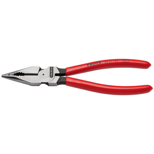 KNIPEX 08 21 185 SB Needle-Nose Combination Pliers plastic coated black atramentized, 185mm