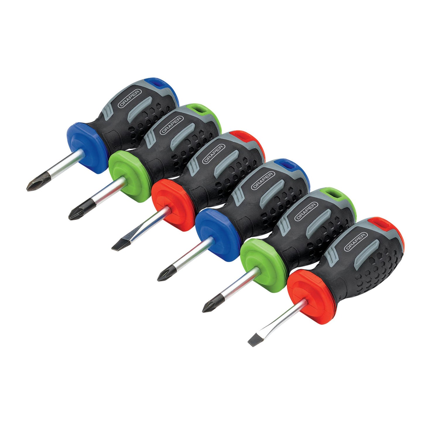 Draper Stubby Soft Grip Screwdriver Set 6 Piece Mixed Magnetised 13432