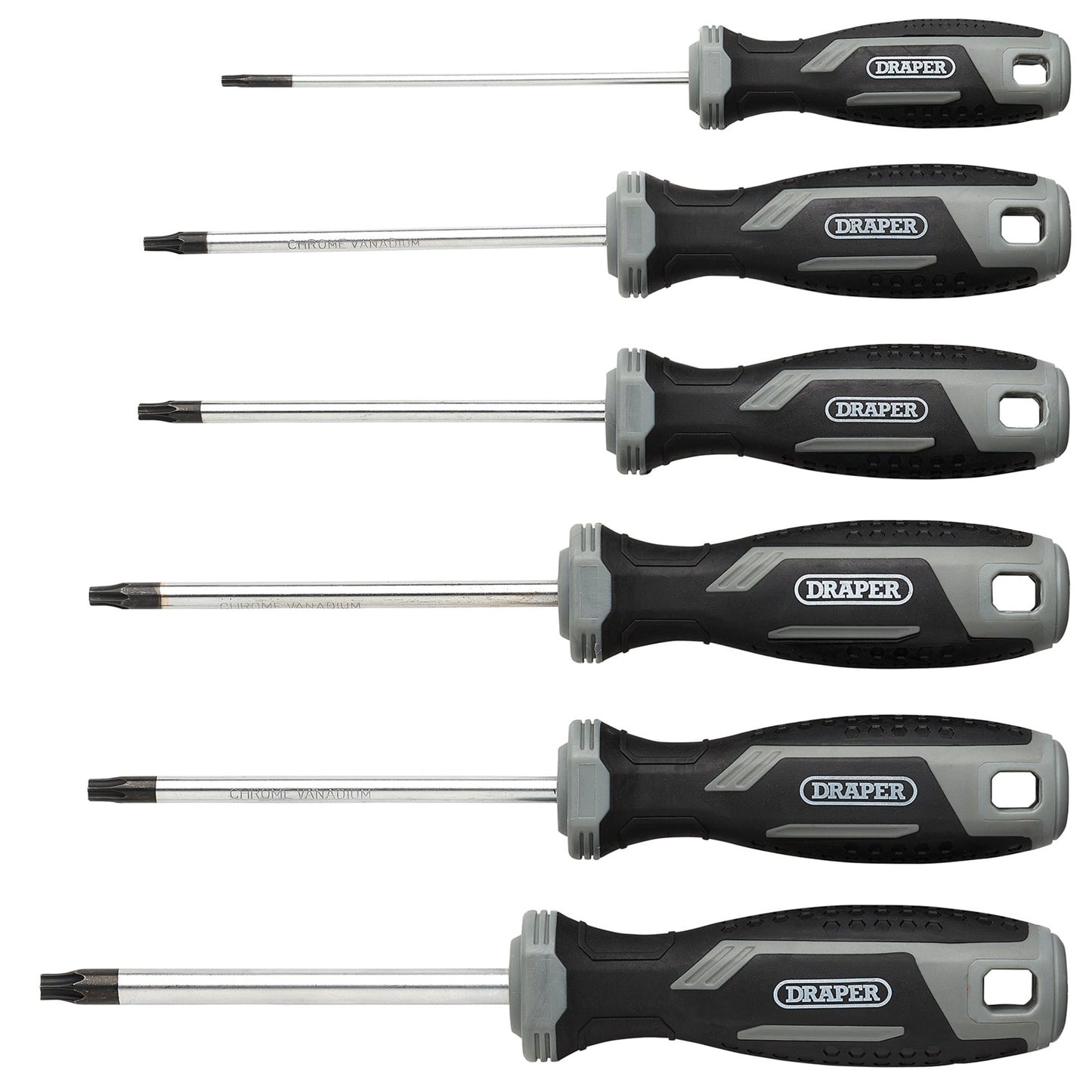 Draper Torx Star Soft Grip Screwdriver Set 6 Piece Magnetic Tips 13434