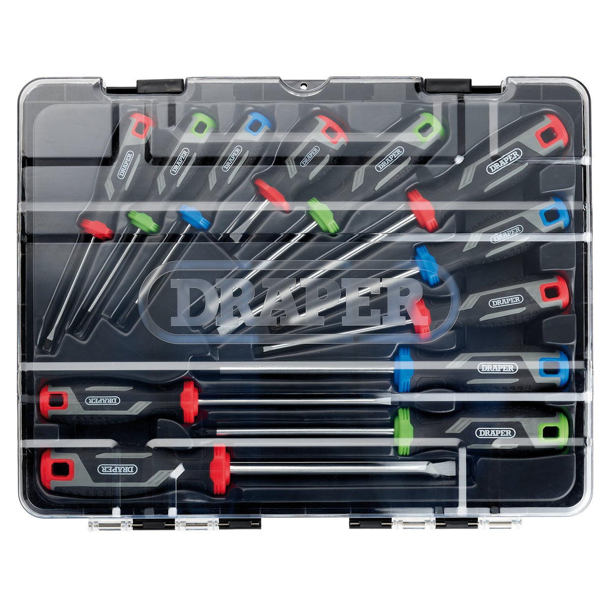 Draper Soft Grip Screwdriver Set 12 Piece Mixed With Magnetic Tips 13436