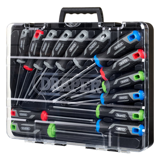 Draper Soft Grip Screwdriver Set With Torx Star 14pc Magnetic Tips 13437