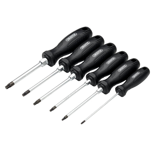 Draper Torx Star Hard Grip Screwdriver Set 6 Piece T10 To T40 Magnetised 13585
