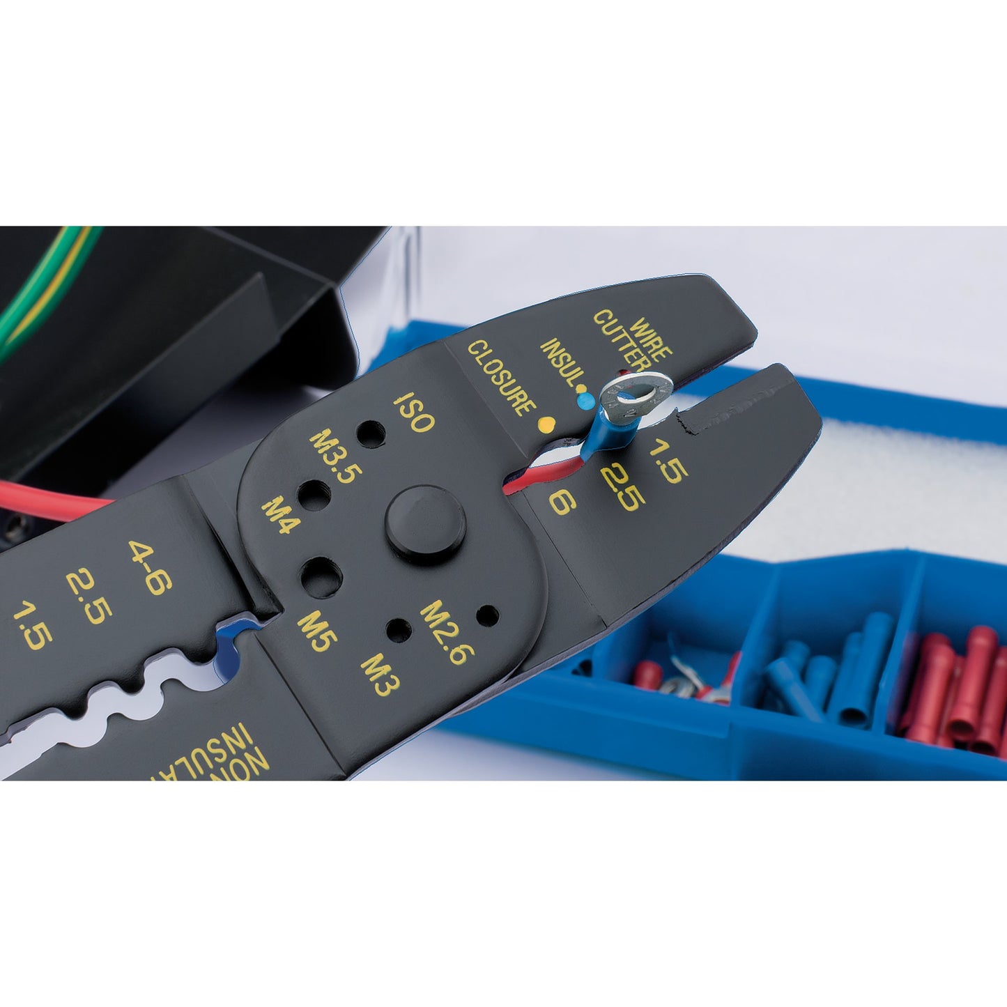 Draper 5 Way Wire Crimping Tool Kit 240mm Inc Non & Insulated Terminals 13658