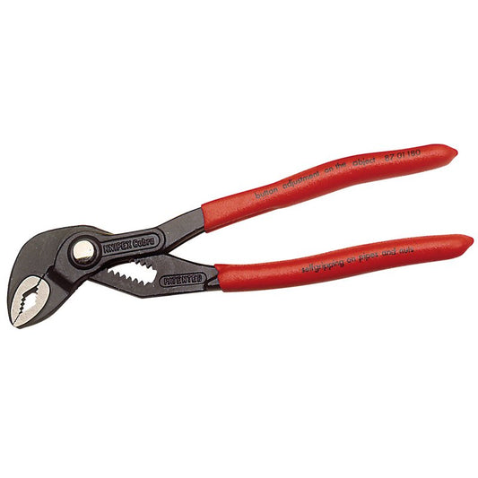 Knipex 180mm Cobra Waterpump Pliers One Handed Adjustment 87 01 180 SBE