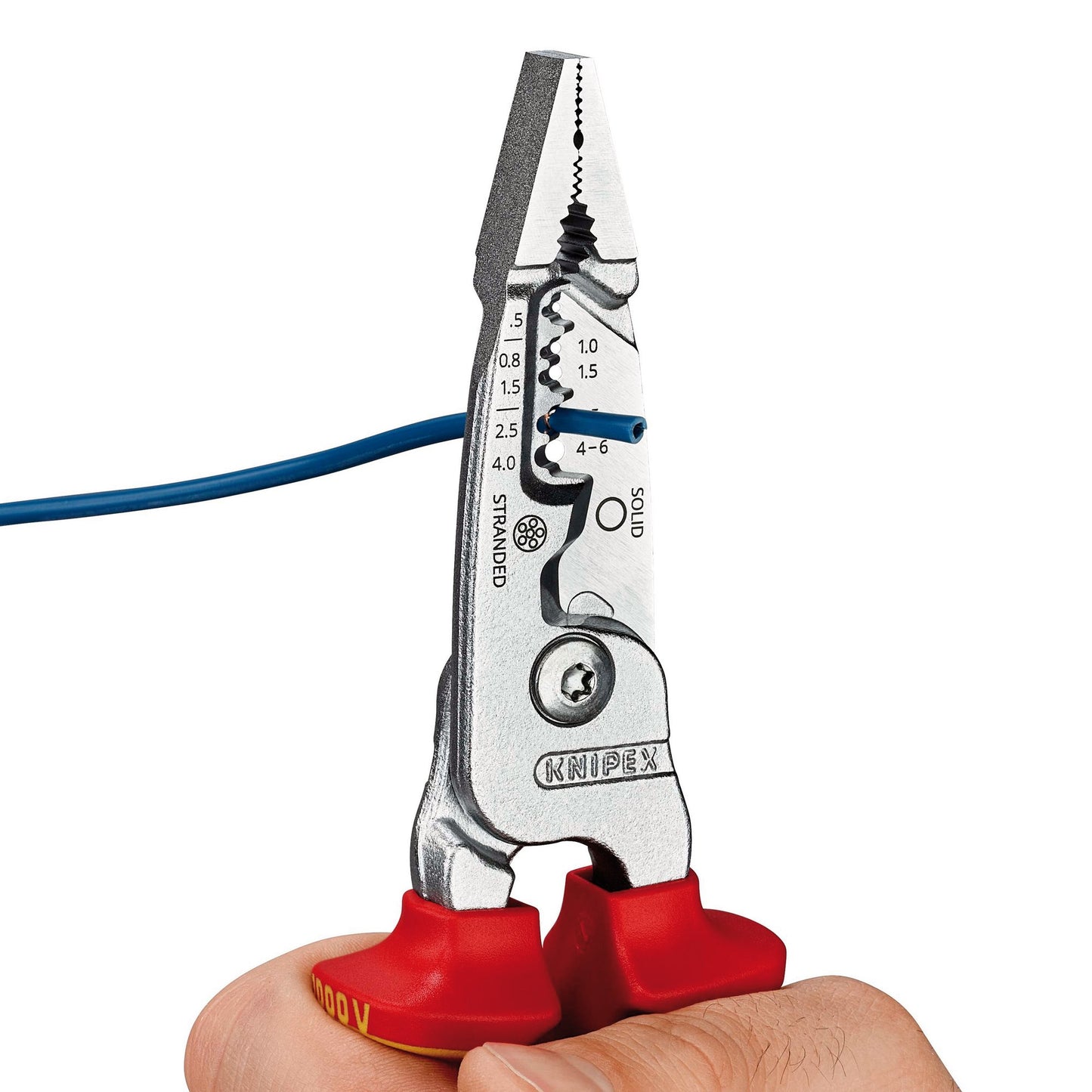 KNIPEX ME Wire Stripper Metric Insulated Multi-Component Grips VDE 200mm 13192