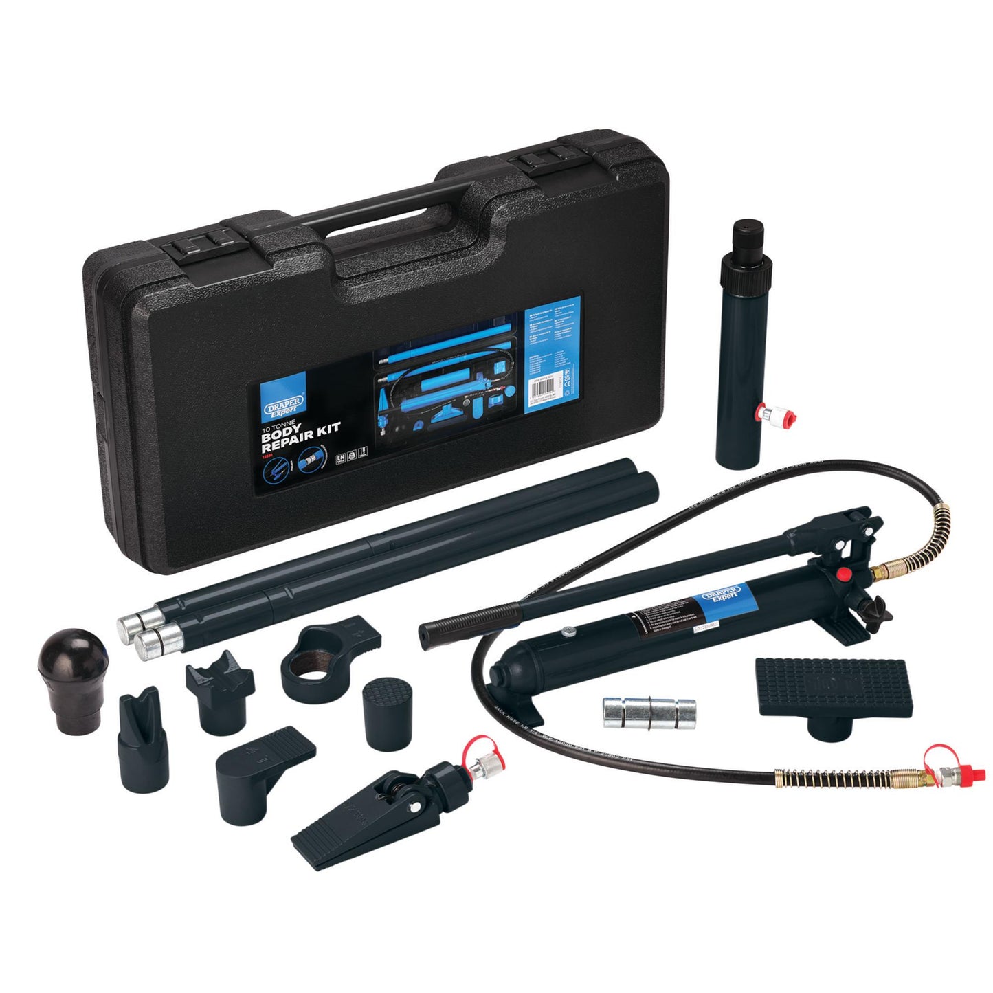 Draper Expert Hydraulic Body Repair Kit 10 Tonne 14 Piece Stroke 130mm 13930