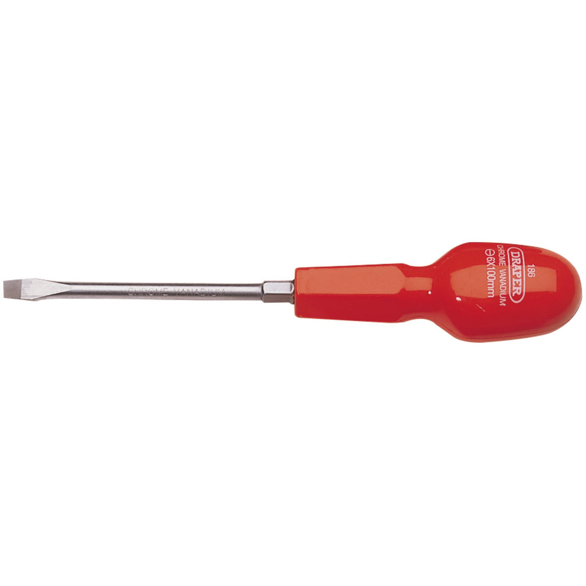 Draper Plain Slot Cabinet Pattern Screwdriver 6 x 100mm Flat Oval Handle 14080