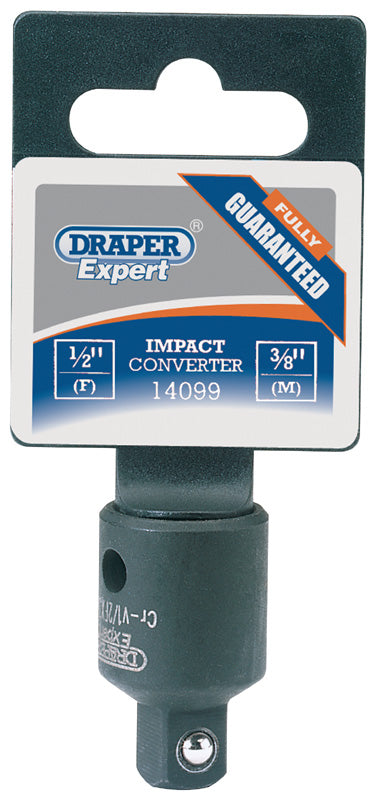 Draper Impact Socket Converter 1/2"(F) x 3/8"(M) Hardened & Tempered 14099