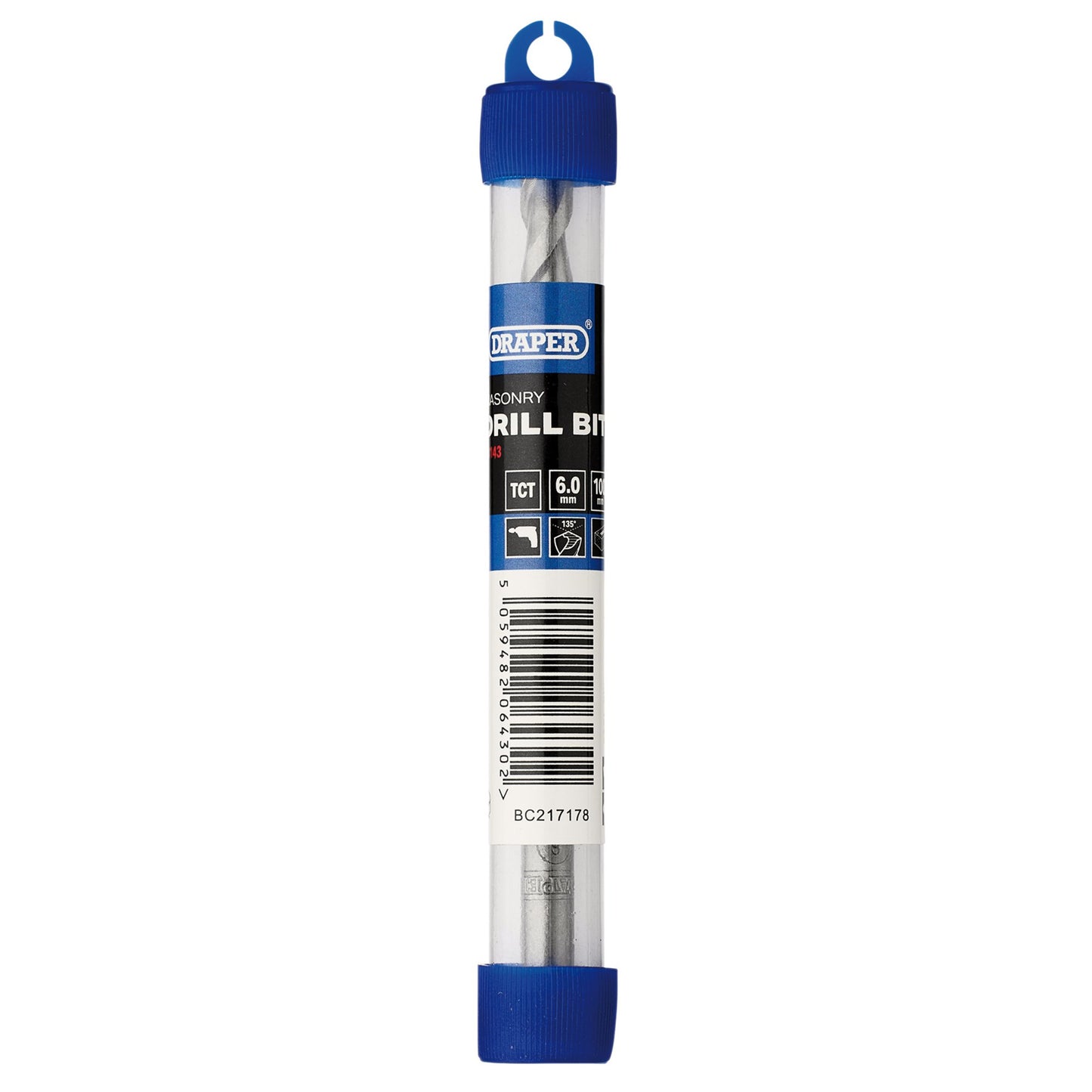 Draper TCT Masonry Drill Bit 6.0 x 100mm Tungsten Carbide Tip 14143
