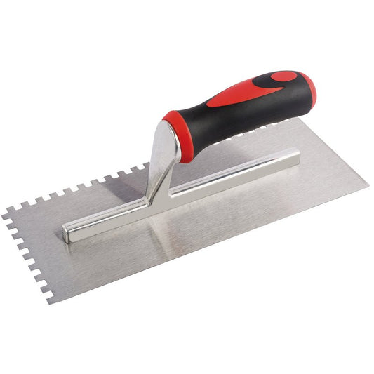 Draper Redline Soft Grip Adhesive Trowel 120 x 280mm Carbon steel blade 15094