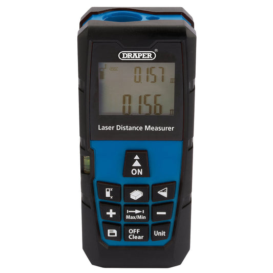 Draper Laser Distance Measurer 40m Metric Or Imperial LED Backlight screen 15102