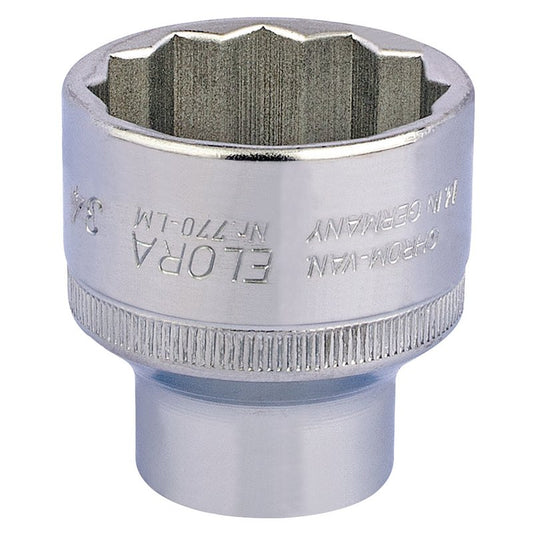 Elora 34mm Bi-Hexagon Socket 1/2"D Chrome Plated Hardened And Tempered 15289