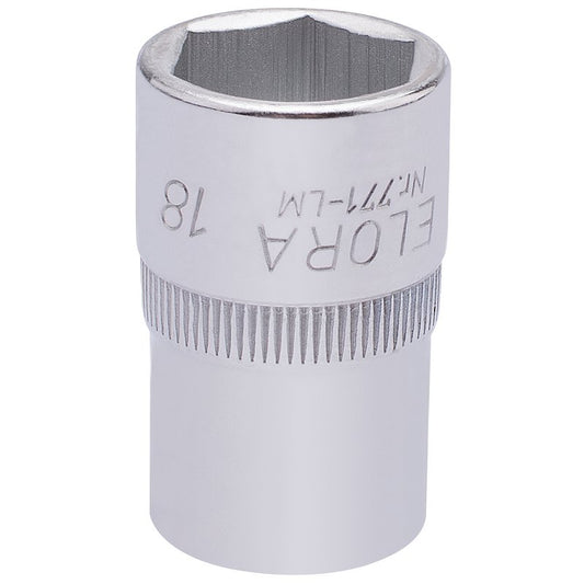 Elora 1/2"D 18mm Hexagon Socket Chrome Plated Standard Length 15307