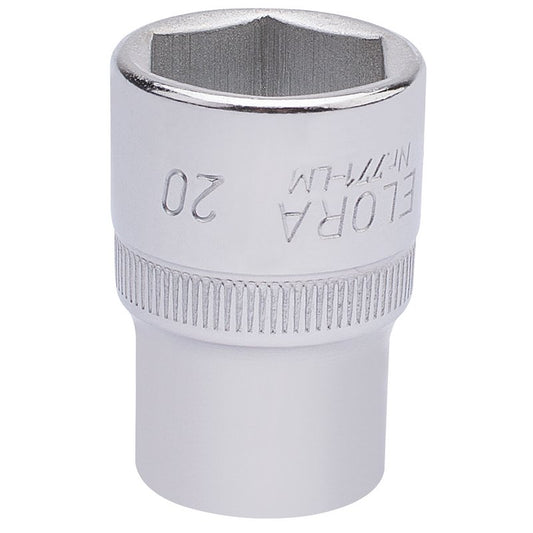 Elora 1/2"D 20mm Hexagon Socket Chrome Plated Standard Length 15309