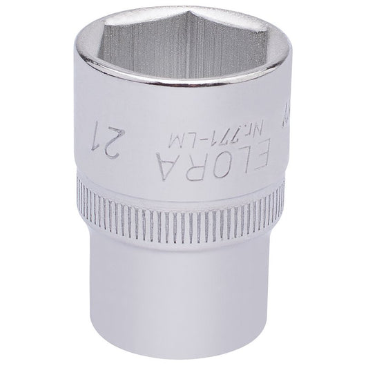 Elora 1/2"D 21mm Hexagon Socket Chrome Plated Standard Length 15310