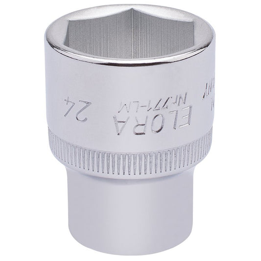 Elora 1/2"D 24mm Hexagon Socket Chrome Plated Standard Length 15313