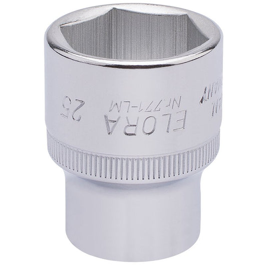 Elora 1/2"D 25mm Hexagon Socket Chrome Plated Standard Length 15314