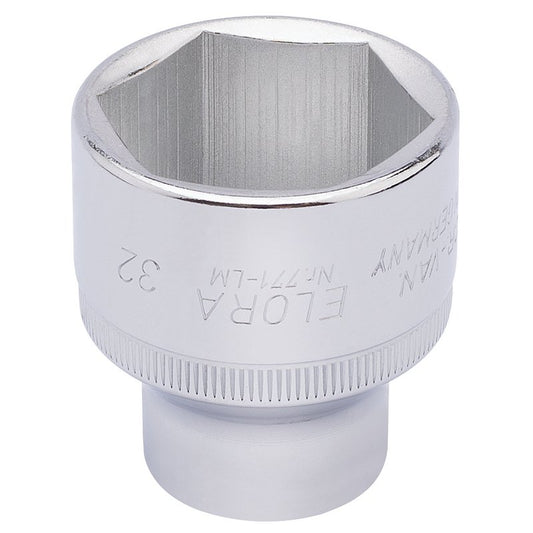 Elora 1/2"D 32mm Hexagon Socket Chrome Plated Standard Length 15321