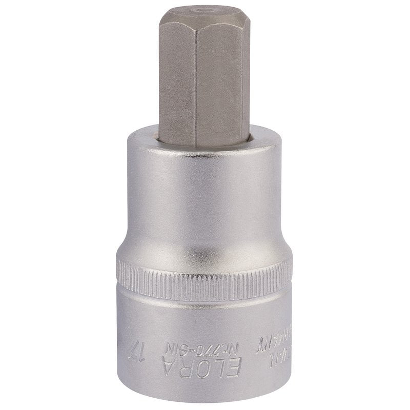 Elora 17mm Hexagon Screwdriver Socket 3/4"D Heavy Duty Hardened Hex 15553
