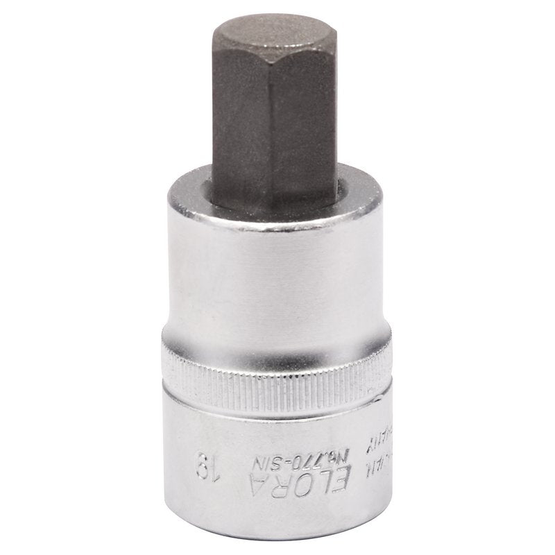 Elora 19mm Hexagon Screwdriver Socket 3/4"D Heavy Duty Hardened Hex 15554