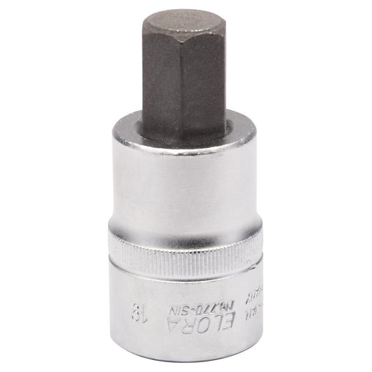 Elora 19mm Hexagon Screwdriver Socket 3/4"D Heavy Duty Hardened Hex 15554