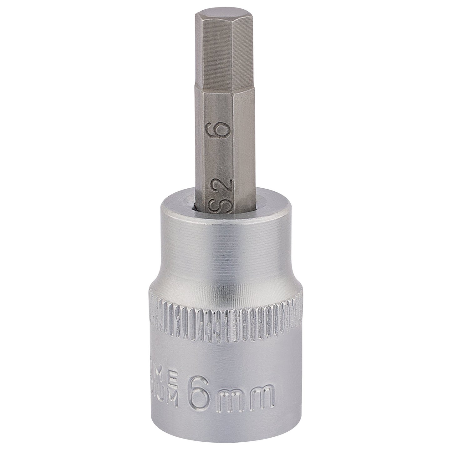 Draper 6mm Hex Bit Socket 3/8"D Length 48mm S2 Steel Knurled Ring 16284