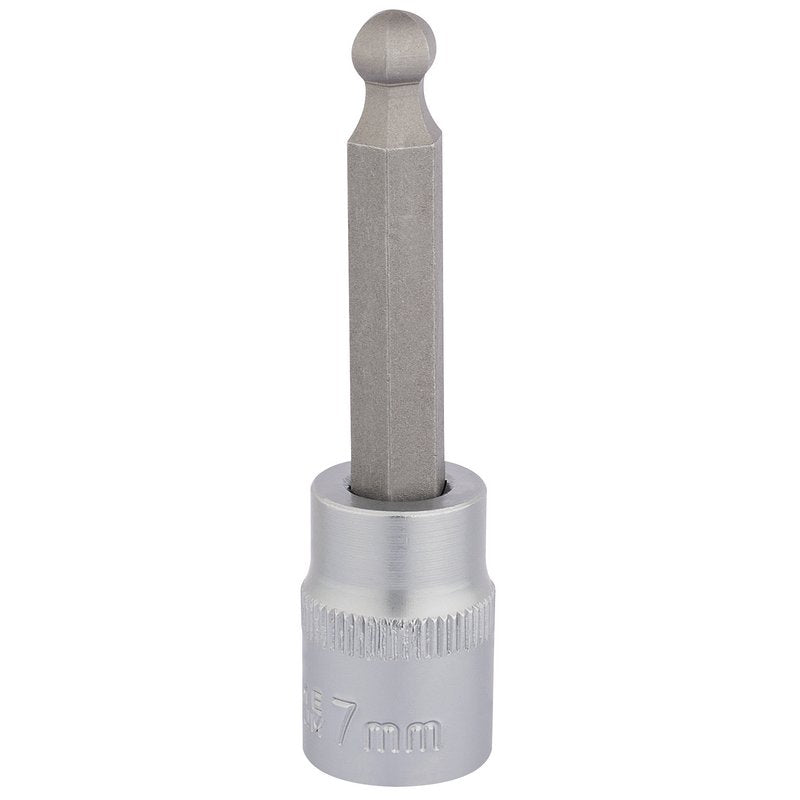 Draper Ball End Hex Socket Bits 3/8"D 7mm Length 70mm Knurled Ring 16290