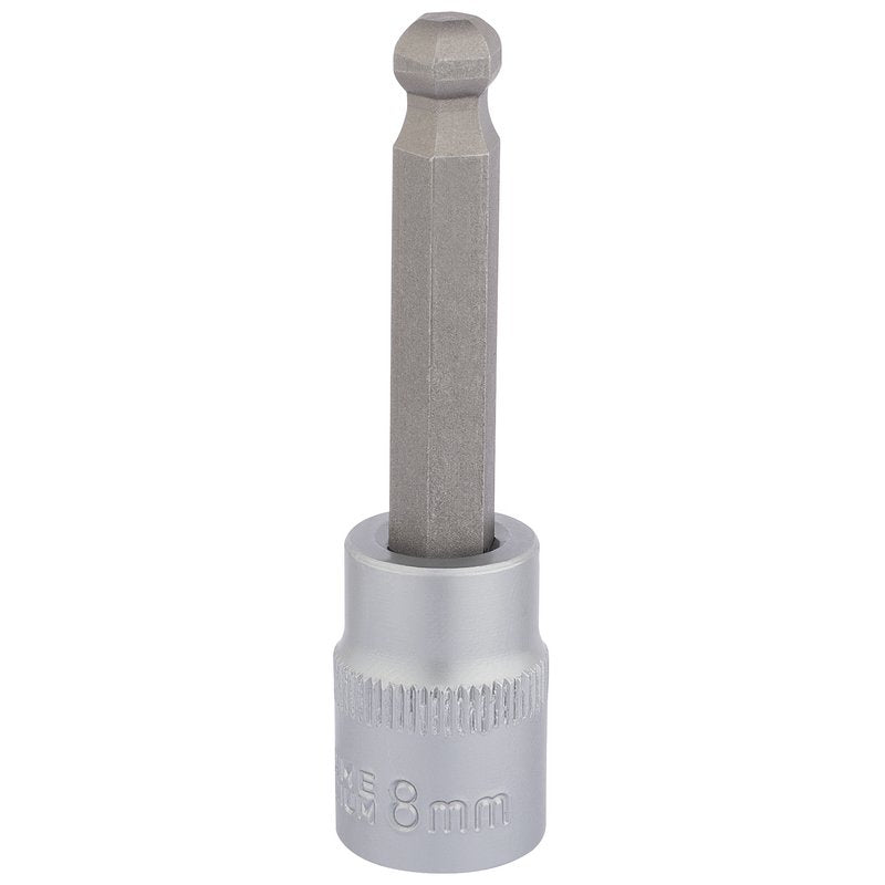 Draper Ball End Hex Socket Bit 3/8"D 8mm Length 70mm Knurled Ring 16291