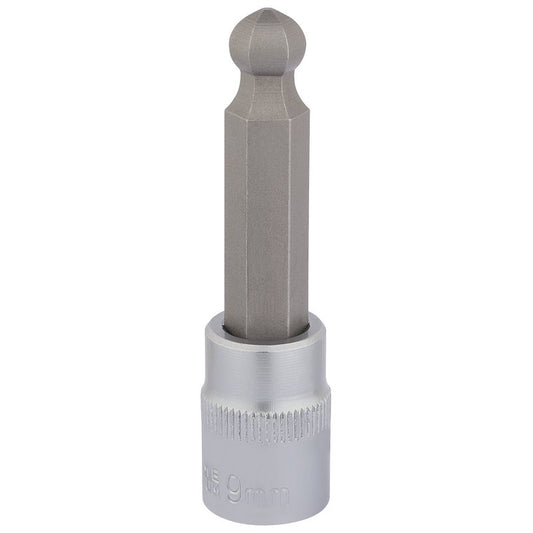 Draper Ball End Hex Socket Bit 3/8"D 9mm Length 70mm Knurled Ring 16292
