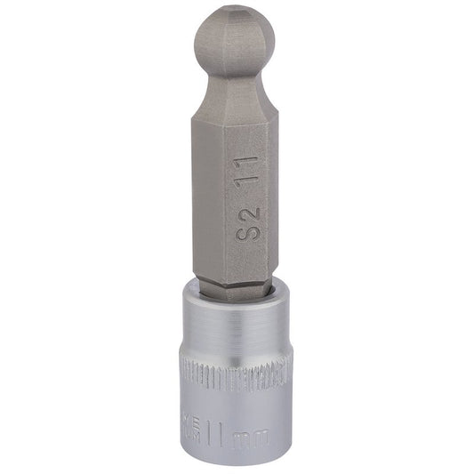 Draper Ball End Hex Socket Bits 3/8"D 11mm Length 70mm Knurled Ring 16294