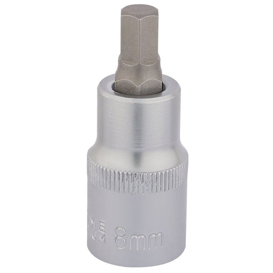 Draper Hex Socket Bit 1/2"D 8mm Overall Length Of 55mm Knurled Ring 16302