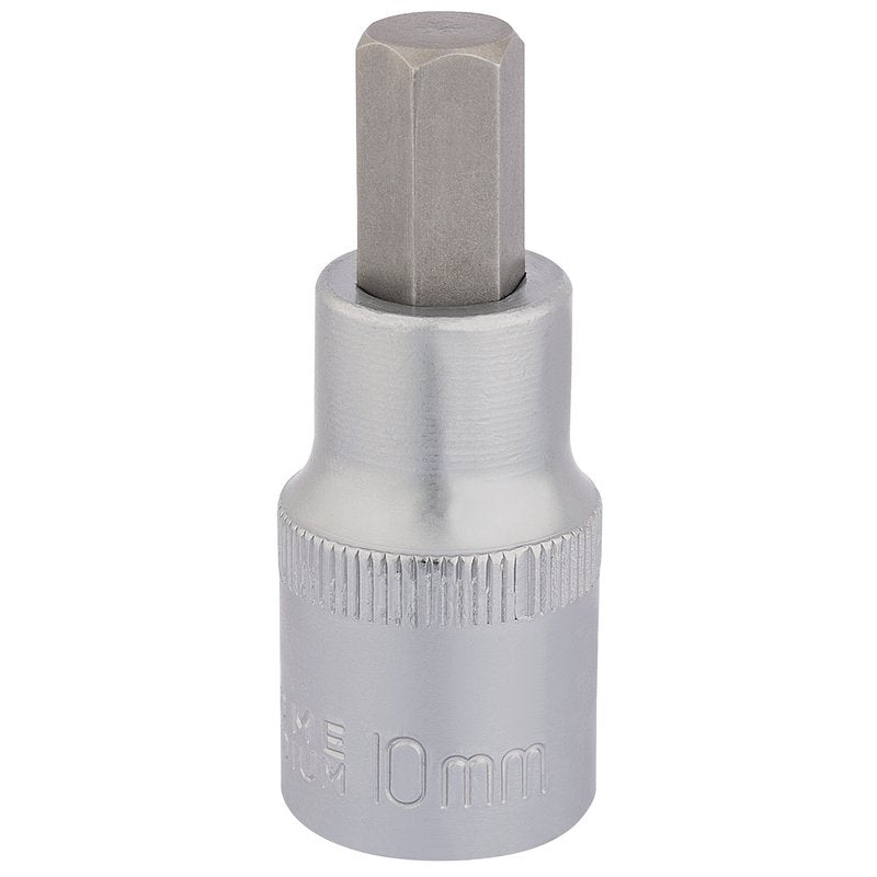 Draper Hex Socket Bit 1/2"D 10mm Overall Length Of 55mm Knurled Ring 16303