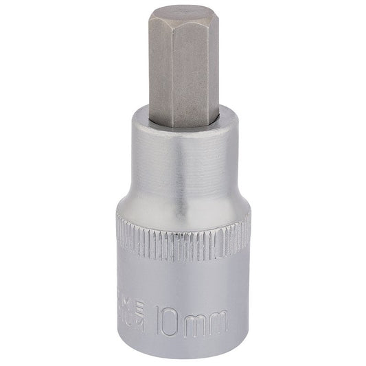 Draper Hex Socket Bit 1/2"D 10mm Overall Length Of 55mm Knurled Ring 16303