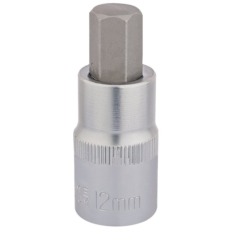 Draper Hex Socket Bit 1/2"D 12mm Overall Length Of 55mm Knurled Ring 16304