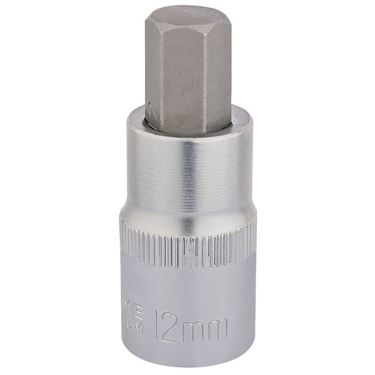 Draper Hex Socket Bit 1/2"D 12mm Overall Length Of 55mm Knurled Ring 16304