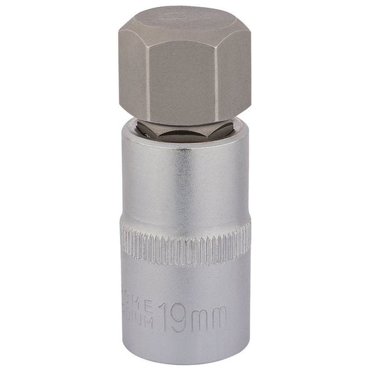 Draper Hex Socket Bit 1/2"D 19mm Overall Length Of 55mm Knurled Ring 16305