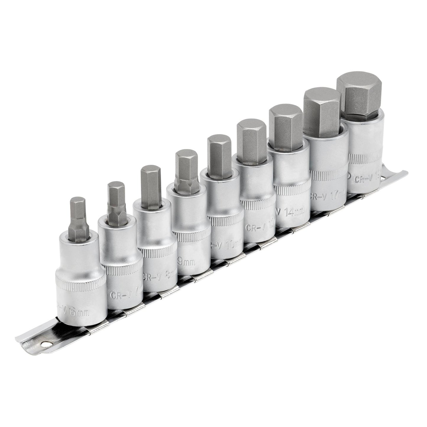 Draper Metric Hex Socket Bit Set 1/2" Sq Dr 55mm 9 Piece H6 to H19 16307